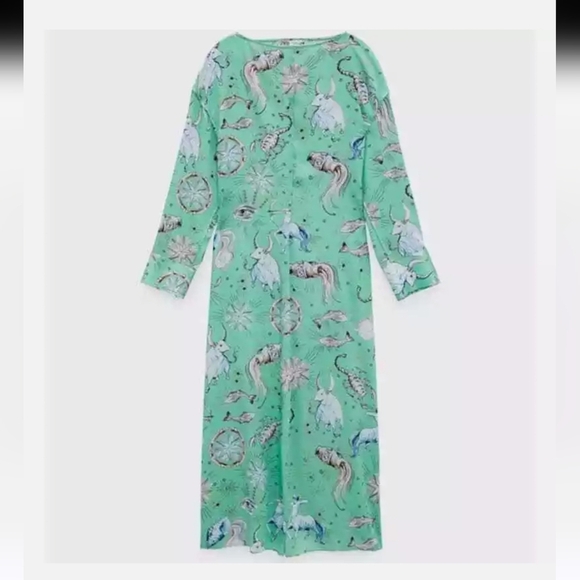 NWT Zara Limited Edition Zodiac Printed Dress - Picture 6 of 11